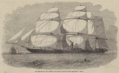 Das neue Dampfschiff Pera der Peninsular and Oriental Navigation Company von Edwin Weedon