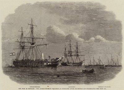 Der Krieg in Dänemark, das österreichisch-preußische Geschwader in Cuxhaven nach seiner Niederlage vor Helgoland von Edwin Weedon