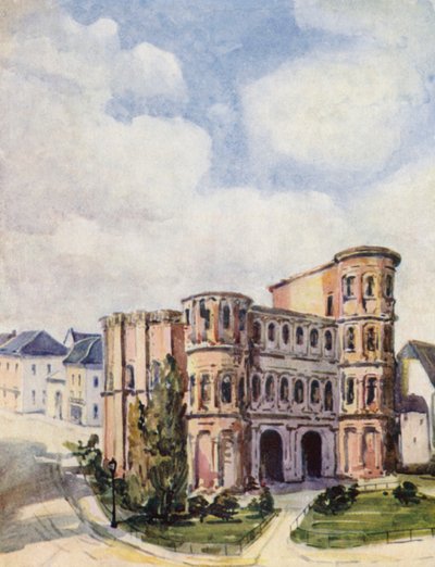 Der Rhein: Trier, Die Porta Nigra (Farblithografie) von Effie Jardine