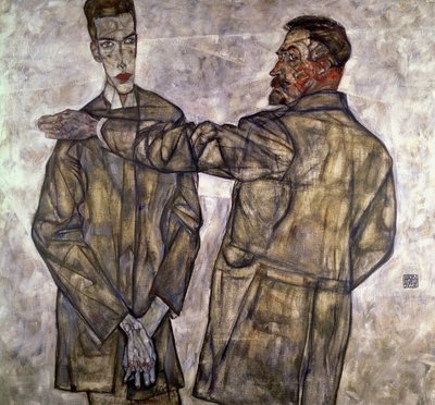 Doppelporträt von Otto und Heinrich Benesch, 1913 von Egon Schiele