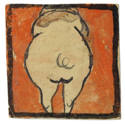 Entwurf für eine Wanddekoration im Atelier Wattmanngasse (Schwein von hinten?) von Egon Schiele