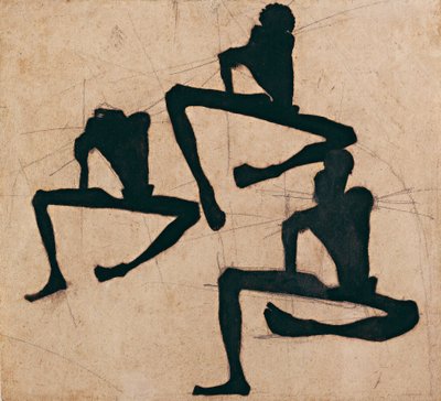 Komposition dreier Männerakte von Egon Schiele