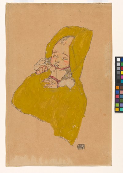 Säugling im Wickelpolster von Egon Schiele