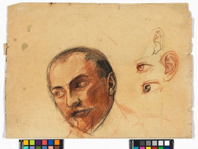 Studienblatt (Kopf, Augen, Ohren) von Egon Schiele