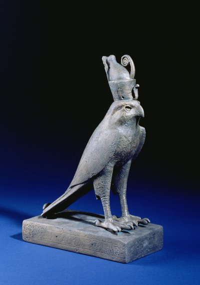 Statuette des Horus in Gestalt eines Falken (Bronze) von Egyptian