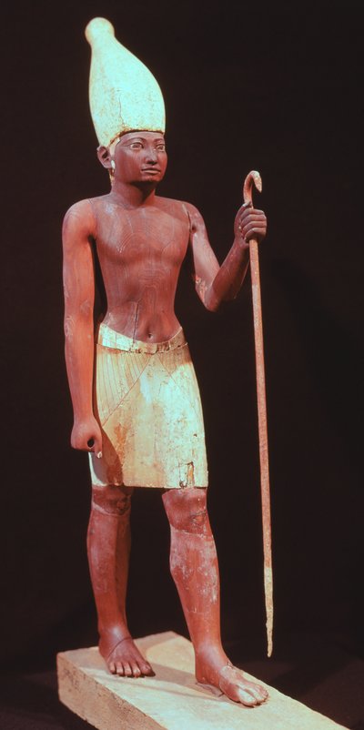 Statue von Sesostris I (regierte 1971-28 v. Chr.) mit einer weißen Krone von Egyptian 12th Dynasty