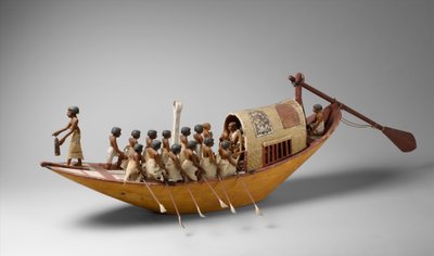 Reiseboot, das vom Grab des Meketre gerudert wird, ca. 1981-1975 v. Chr. (Holz, Farbe, Gips, Leinenzwirn und Leinen) von Egyptian 12th Dynasty