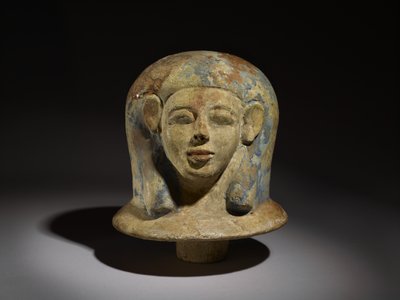 Kanopenkrugdeckel in Form eines Kopfes von Egyptian 17th Dynasty
