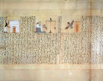 Papyrus, der das Wiegen des Herzens darstellt, aus dem Totenbuch des Maiherperi von Egyptian 18th Dynasty