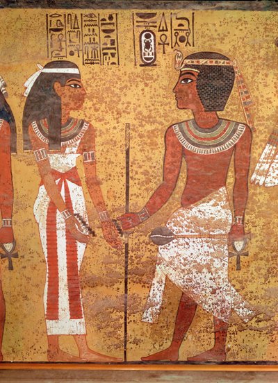 Tutanchamun (ca. 1370-1352 v. Chr.) und seine Frau, Anchesenamun, aus seinem Grab, Neues Reich von Egyptian 18th Dynasty