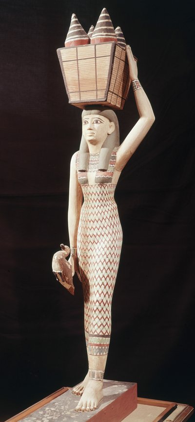 Frau, die Opfergaben trägt, Neues Reich von Egyptian 18th Dynasty