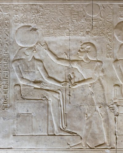 Basrelief, Tempel von Seti I, Abydos, Ägypten von Egyptian 19th Dynasty