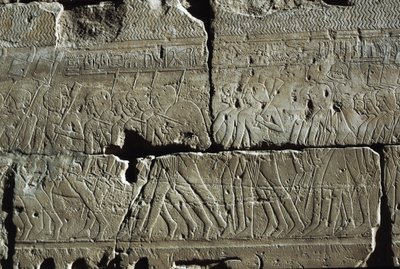 Relief, Tempel des Amun, Luxor, antikes Theben (UNESCO-Welterbeliste) von Egyptian 19th Dynasty