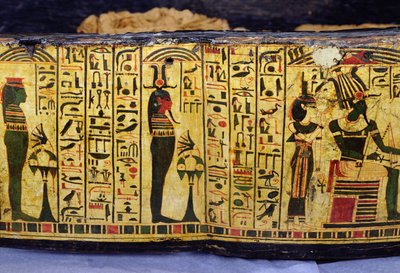 Detail der äußeren Sargbasis der Mumie von Nesyamun, möglicherweise gefunden in Deir El-Bahri, Neues Reich, ca. 1100 v. Chr. von Egyptian 20th Dynasty