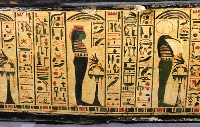 Detail der äußeren Sargbasis der Mumie von Nesyamun, möglicherweise gefunden in Deir El-Bahri, Neues Reich, ca. 1100 v. Chr. von Egyptian 20th Dynasty