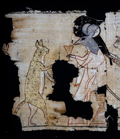 Papyrus mit satirischer Szene (Detail) von Egyptian 20th Dynasty