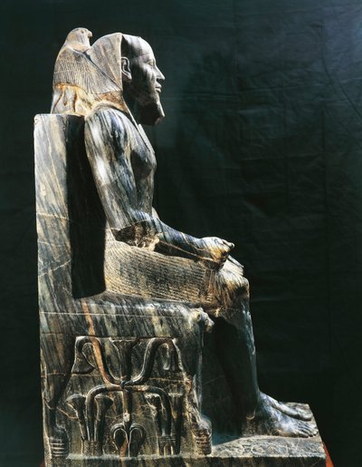 Statue des Pharao Khafre, Dynastie IV, Ägypten (Foto) von Egyptian 4th Dynasty