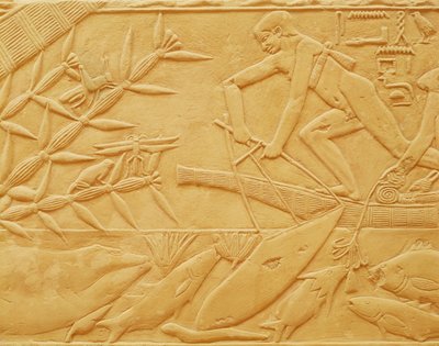Angelszene, aus dem Mastaba von Kagemni, Altes Reich von Egyptian 6th Dynasty