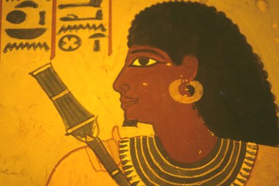 Altes Ägypten, Wandmalerei, Grab des Sennufer, Theben/Luxor, Sennufer hält Zepter, Bürgermeister von Theben, Aufseher unter Amenophis II. von Egyptian Egyptian