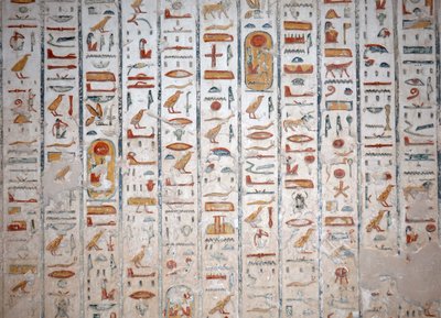 Wandhieroglyphe, Tal der Könige, Luxor von Egyptian Egyptian