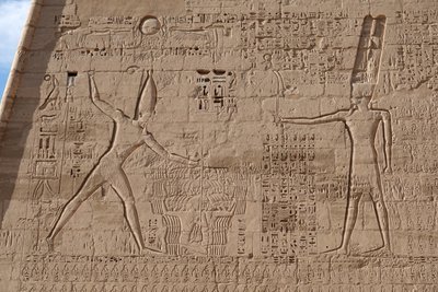 Szene des Massakers an Feinden, Tempel des Horus, Edfu von Egyptian Egyptian