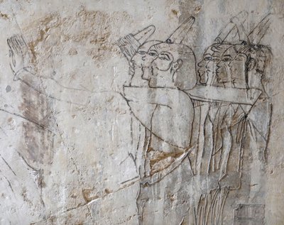Skizzenzeichnung einer Gruppe von Männern, Grab von Ramose von Egyptian Egyptian
