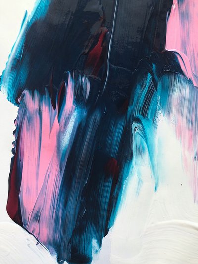 Dynamisches Blau-Pink Abstrakt von Ejaaz Haniff
