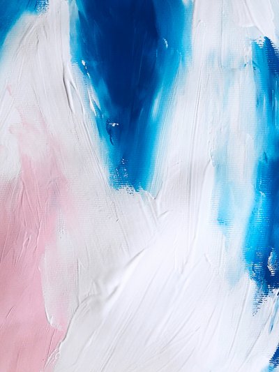 Flüssiges Blau-Pink Abstrakt von Ejaaz Haniff