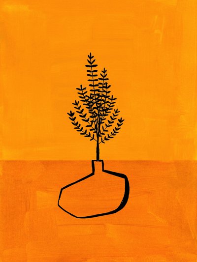 Oranger minimalistischer Pflanze von Ejaaz Haniff