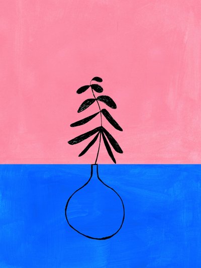 Pink-blaue Botanik von Ejaaz Haniff