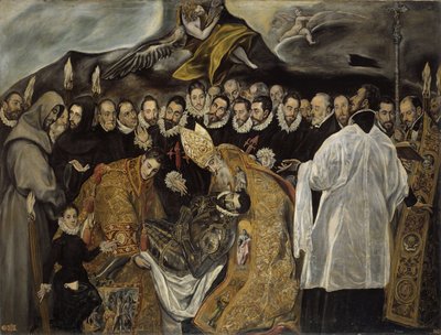 Das Begräbnis des Grafen von Orgaz unterer Teil, ca. 1625 von El Greco