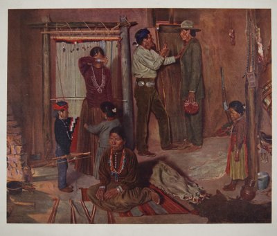 Verlassen des Hauses für die Carlisle Indian School (Chromolitho) von Elbridge Ayer Burbank