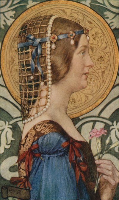 Wenn man ihr kleines Köpfchen auf einem Hintergrund aus blassem Gold malen könnte von Eleanor Fortescue Brickdale