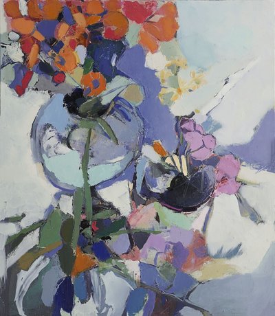 Buntes abstraktes Blumenbild von Elena Shraibman