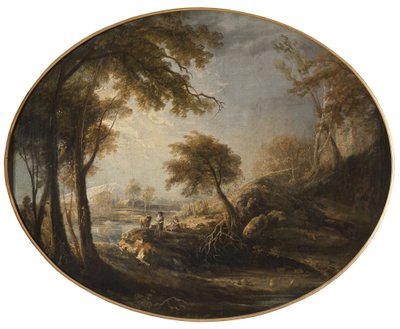 Landschaft mit Bauern und Vieh von Elias Martin