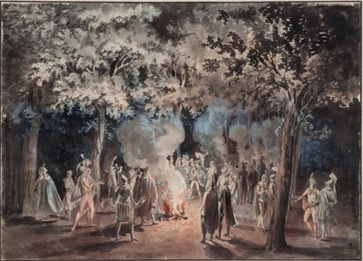 Promenade bei den Feuern im Drottningholmer Park 1785 von Elias Martin