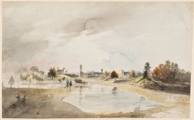 Blick auf den nördlichen Schärengarten östlich des Tempels des Echos in Haga von Elias Martin