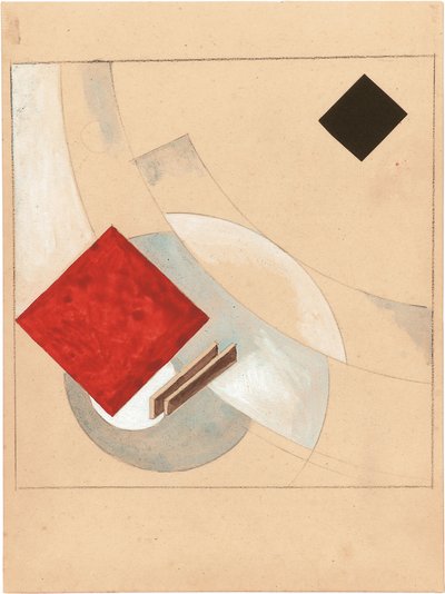 Studie für die Geschichte von zwei Quadraten, um 1920 von Eliezer Markowich Lissitzky