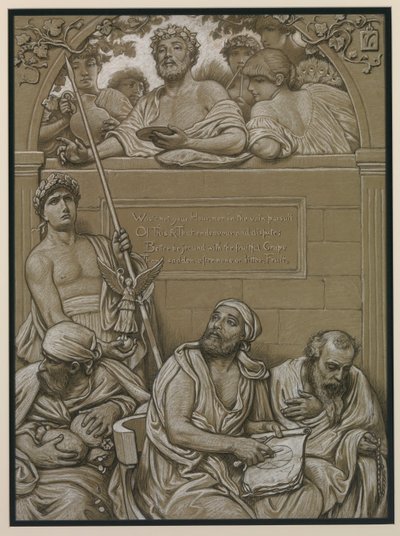 Illustration für Rubáiyát von Omar Khayyám, Frontispiz von Elihu Vedder