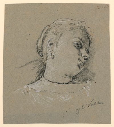 Kopf eines italienischen Mädchens von Elihu Vedder