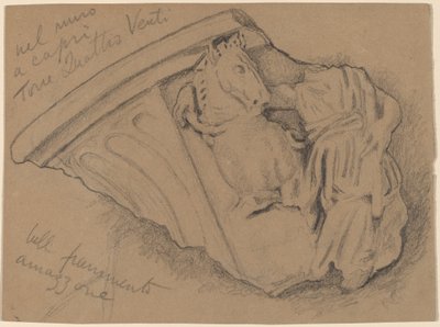 Skizze eines Fragments von einer Wand in Capri von Elihu Vedder