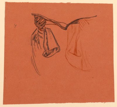 Studie für Hände, die ein offenes Buch mit Kleidungstuch halten von Elihu Vedder