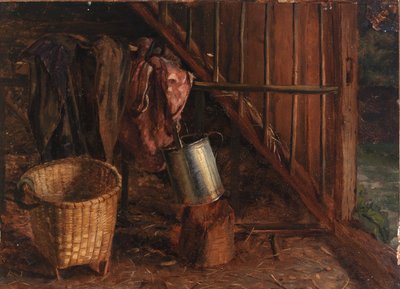 Innenansicht eines Stalls von Eliphalet Fraser Andrews