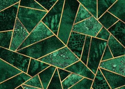 Smaragdgrünes Geometrisches Muster von Elisabeth Fredriksson