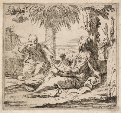 Ruhe auf der Flucht nach Ägypten von Elisabetta Sirani