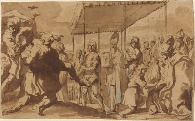 Die Heilung des besessenen Jungen in einer Prozession des Volto Santo von Elisabetta Sirani