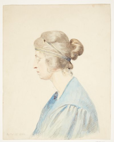 Porträt von Olivia Holm-Møller (Brustbild im Profil) von Elise Konstantin Hansen
