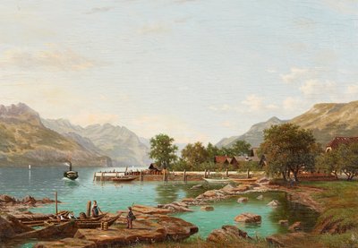 Landschaft mit Bergen am Lago Maggiore von Eliza Agnetus Emilius Nijhoff
