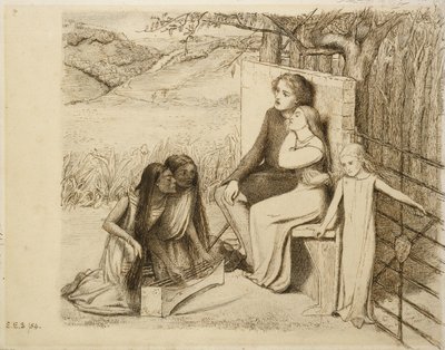 Zwei Liebende, 1854 von Elizabeth Eleanor Siddal