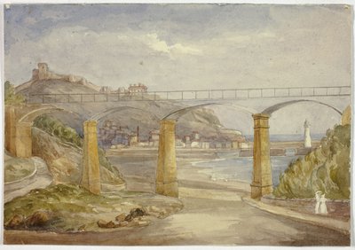 Scarborough (recto), und Skizze eines Hauses mit Mutter und Kindern (verso) von Elizabeth Murray